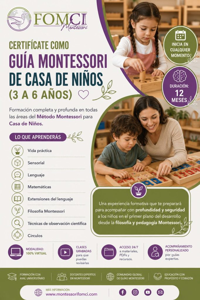 Certificación como Guía Montessori de Casa de Niños (3 a 6 años)